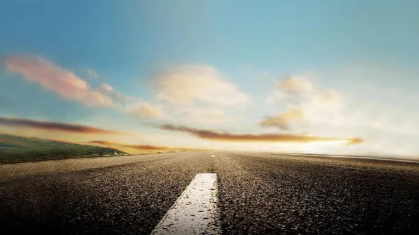 笔直马路地面海报背景