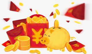 猪年促销素材金猪金币红包免抠