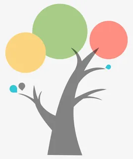 树状小清新PPT总结形状素材免抠