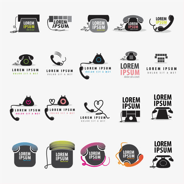 抽象电话标签矢量素材免抠