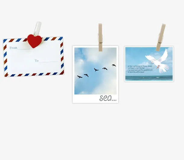 小清新相片夹免抠