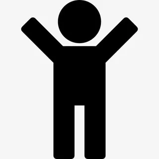 男人的轮廓和举起手臂图标免抠