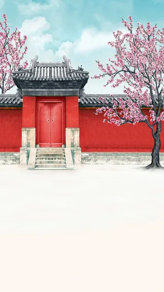 水墨画元素H5背景高清