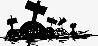 黑色十字架墓碑免抠