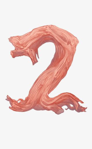 矢量C4D粉色创意数字2免抠