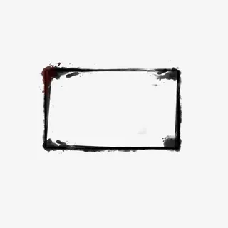 中国风黑色水墨边框泼墨免抠