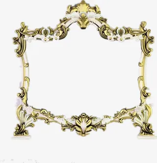 金色二维码边框免抠