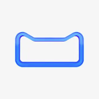 蓝色简约框架免抠