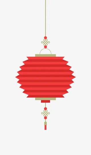 中国风红色灯笼新年装饰免抠