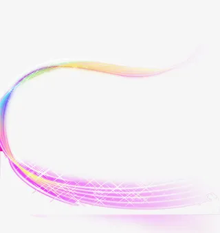 彩色渐变手绘线条免抠