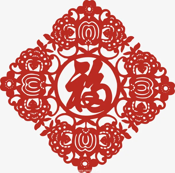春节福字剪纸福字免抠