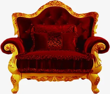 红色绒质沙发样式招聘海报免抠