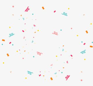 多彩礼花彩带漂浮素材免抠