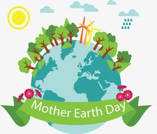 绿色生态世界地球日免抠