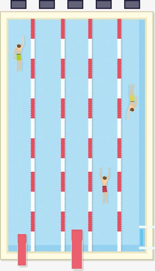 矢量手绘游泳池免抠