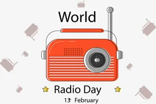 橘红色收音机免抠