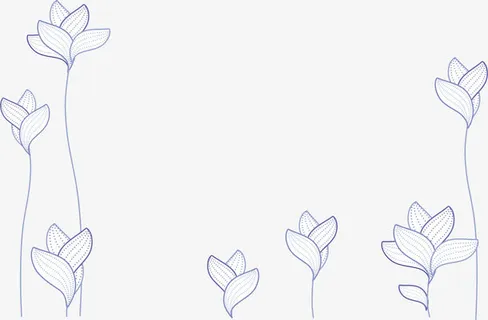 蓝色花朵花纹免抠