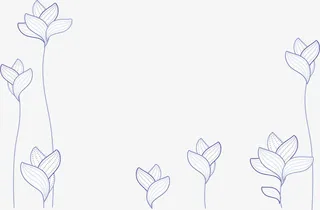 蓝色花朵花纹免抠