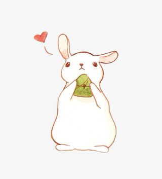 手绘可爱的小兔子免抠