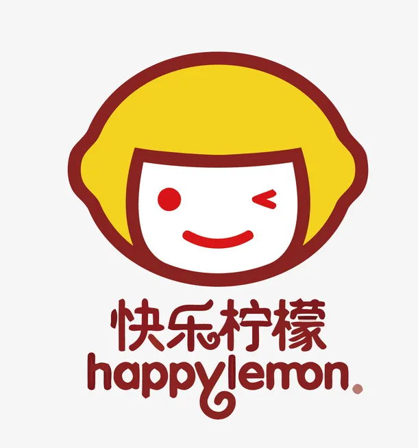 快乐柠檬矢量奶茶店LOGO免抠