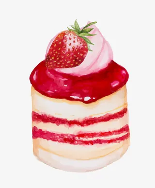 手绘草莓蛋糕免抠