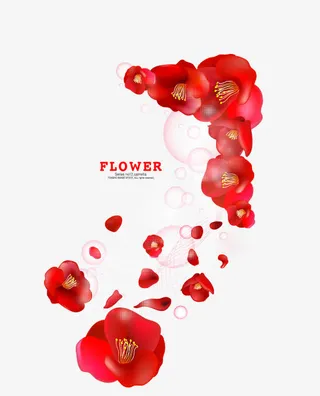 抽象炫彩唯美浪漫花瓣花免抠