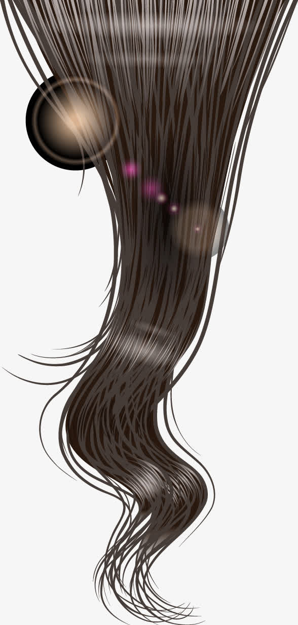 矢量黑色秀发免抠