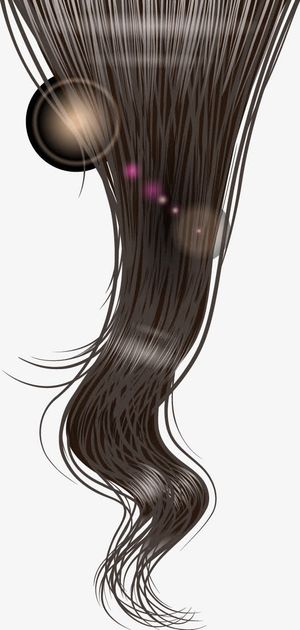 矢量黑色秀发免抠