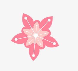 春天粉色矢量花朵免抠