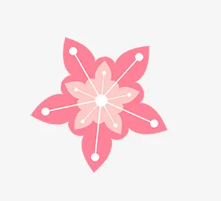 春天粉色矢量花朵免抠