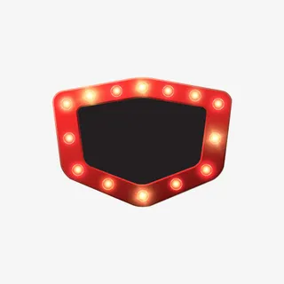 红色装饰跑马灯边框免抠