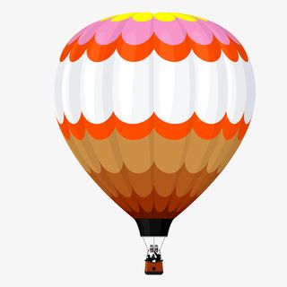 双11双12桔色热汽球免抠图免免抠