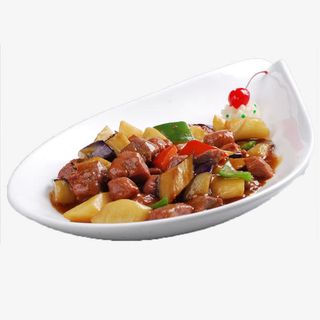 牛肉地三鲜图片免抠