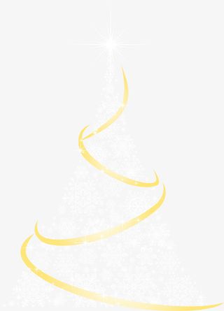 金色闪耀雪花圣诞树免抠