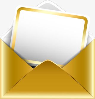 卡通金色信封免抠