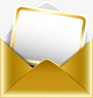 卡通金色信封免抠