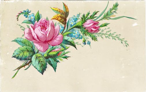 中国风复古花朵纸张免抠