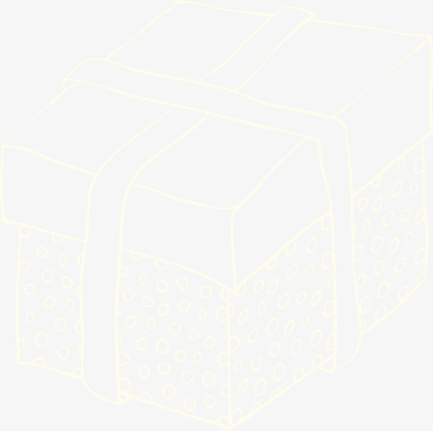 黄色线条礼物免抠