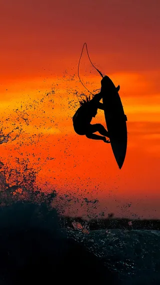 激情冲浪晚霞H5背景高清