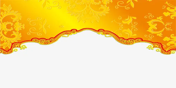 金色花纹边框装饰免抠