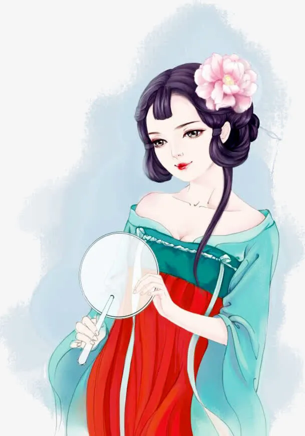 彩绘美女免抠