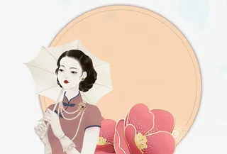 38女王节手绘优雅女神设计免抠