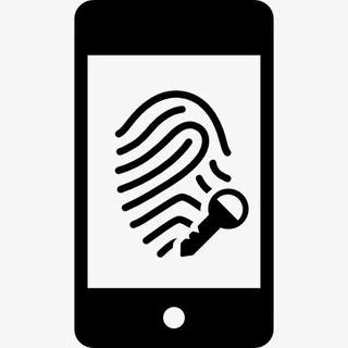 移动指纹扫描仪的安全选项图标免抠