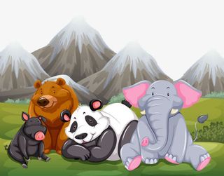 卡通动物群免抠