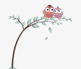 干树枝和鸟免抠