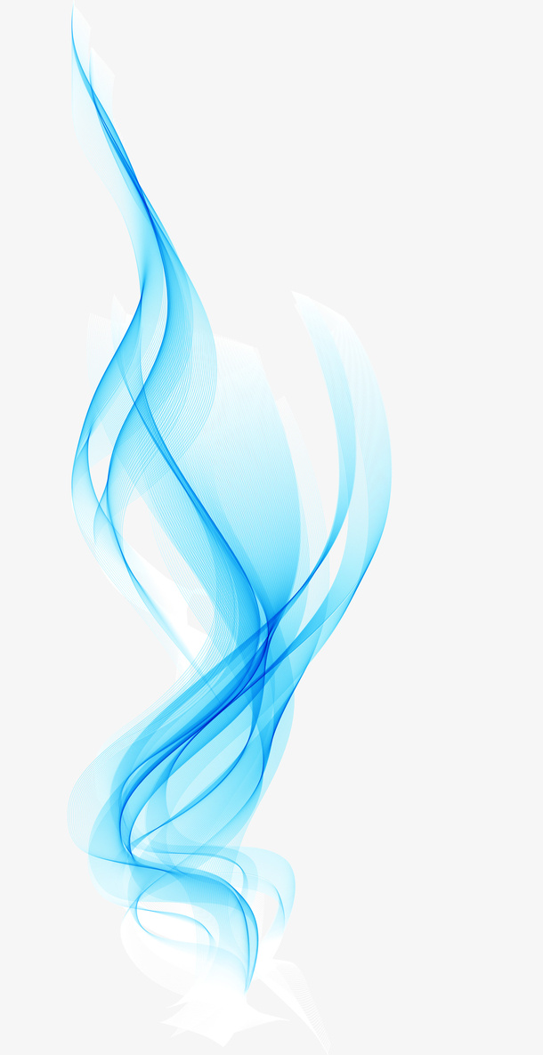 彩带蓝色渐隐免抠