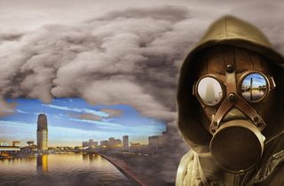 创意防雾霾保护环境广告背景高清