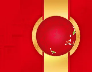 红底复古锦鲤海报背景模板高清