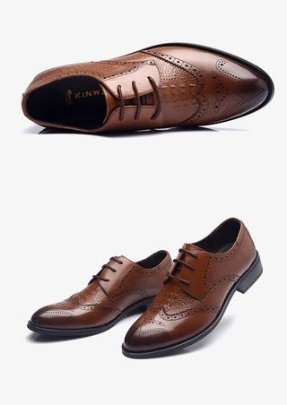 雕花复古潮鞋男士商务免抠