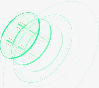 蓝色科技感线条元素免抠